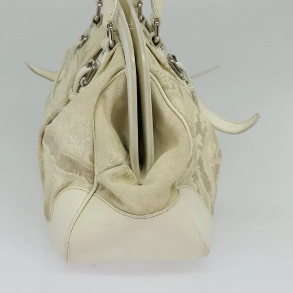 PRADA Shoulder Bag Canvas Silver White Auth - Picture 3 of 16